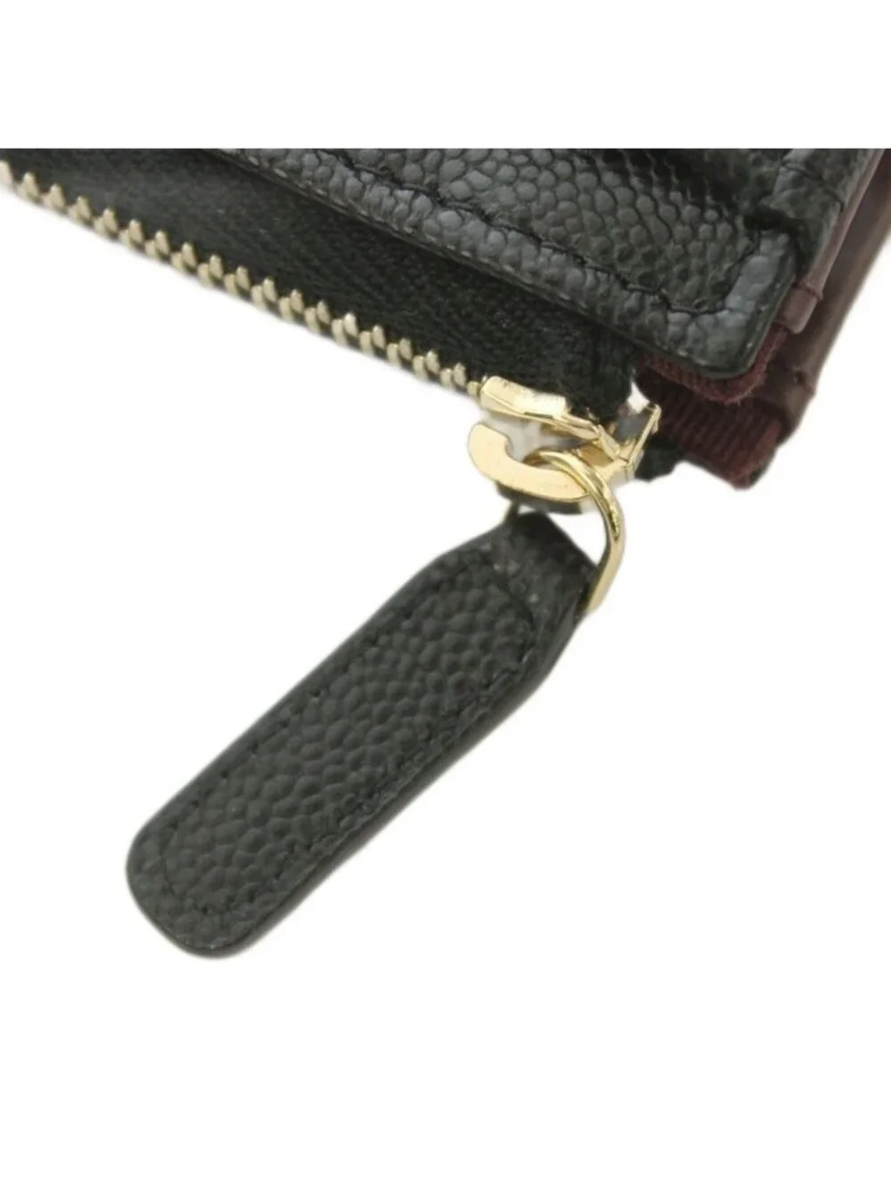 Chanel Classic Zip Card Case CC Logo Shiny Grained Calfskin Cavius Quilted - Picture 7 of 8